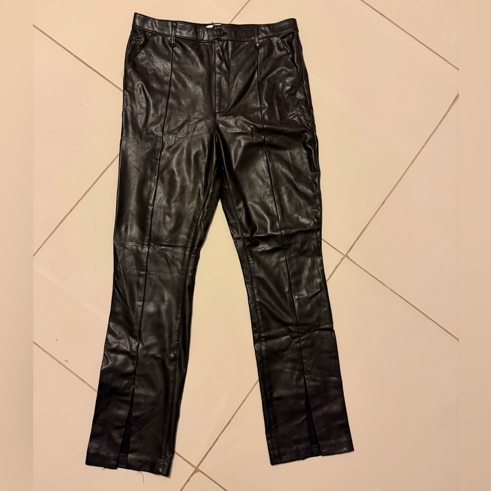 Abercrombie & Fitch Black Faux Leather The Skinny Ultra High Rise Jeans